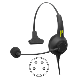SmartBoom LITE Single-Ear Headset, 4-Pin XLR Male